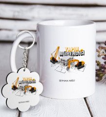 Kişiye Özel Mesleki Yapım Mühendisi Beyaz Kupa ve Anahtarlık Hediye Seti-1