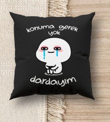 BK Gift Esprili Premium Kumaş Siyah Kırlent Yastık, Ev Hediyesi, Ev Dekorasyonu, Dekoratif Hediye-7