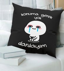BK Gift Esprili Premium Kumaş Siyah Kırlent Yastık, Ev Hediyesi, Ev Dekorasyonu, Dekoratif Hediye-7