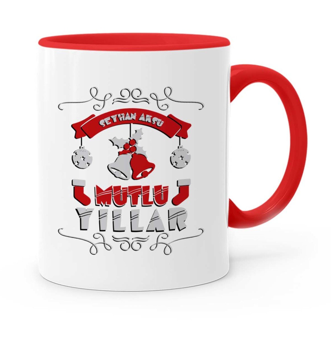 Kişiye Özel Mutlu Yıllar Kırmızı Kupa Bardak - 6