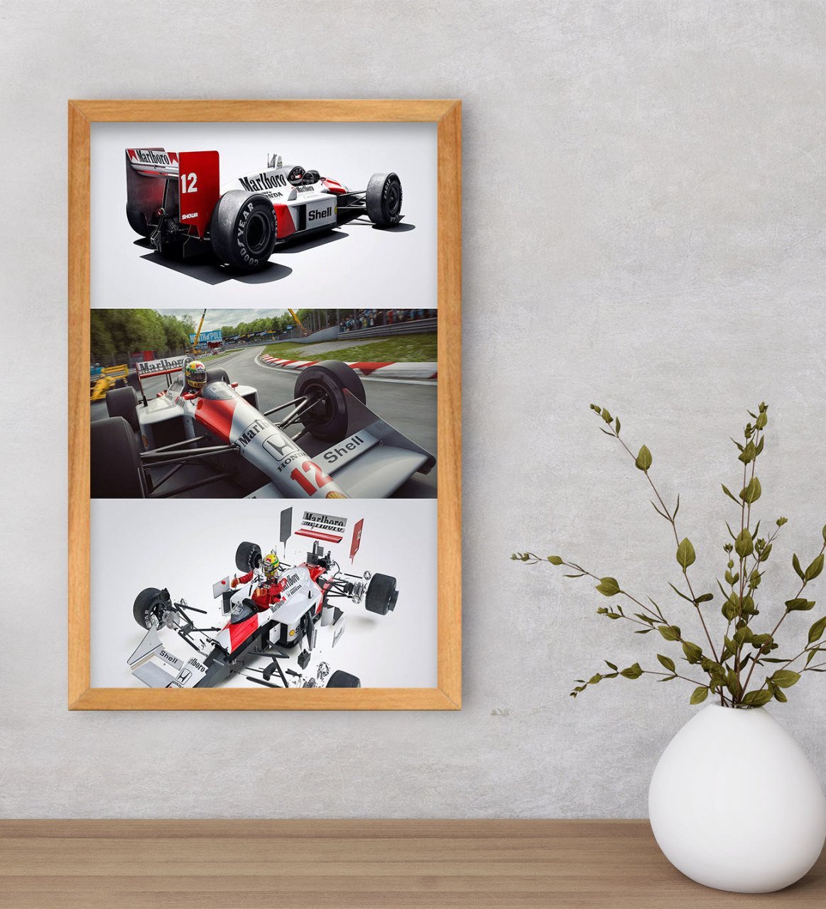 BK Gift Formula 1 Tasarımlı Dekoratif Retro Ahşap Çerçeveli Tablo-10