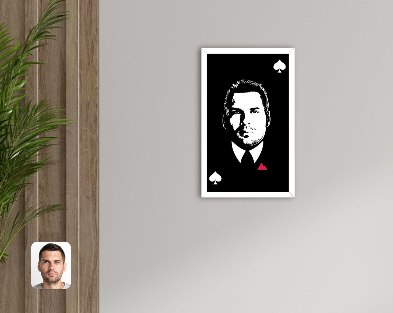 Kişiye Özel Godfather Baba Tasarımlı Dekoratif Ahşap Beyaz Çerçeveli Tablo-16