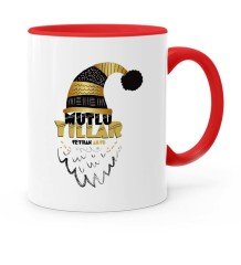Kişiye Özel Mutlu Yıllar Kırmızı Kupa Bardak - 7