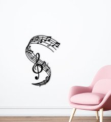 BK Home Müzik Notaları Tasarımlı Ahşap Duvar Süsü-11