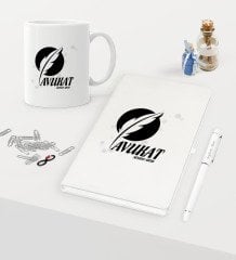 Kişiye Özel Avukat Temalı Beyaz Defter Kalem Kupa Seti - 12