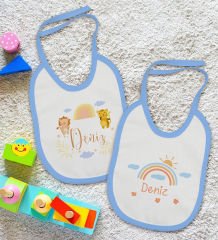 BK Kids Kişiye Özel İsimli 2’li Mavi Mama Önlüğü-10