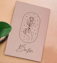 BK Gift Kişiye Özel İsimli Sert Kapaklı Pudra Pembesi Lastikli Defter , Arkadaşa Hediye, Yeni İş Hediyesi, Doğum Günü Hediyesi-9