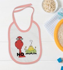 BK Kids No Problem Tasarımlı Pembe Bebek Mama Önlüğü