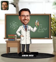 BK Gift Kişiye Özel Erkek Öğretmen Tasarımlı Karikatür Biblo -21, Öğretmene Hediye, Öğretmenler Günü Hediyesi