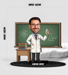 BK Gift Kişiye Özel Erkek Öğretmen Tasarımlı Karikatür Biblo -21, Öğretmene Hediye, Öğretmenler Günü Hediyesi