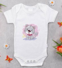 BK Kids Sevimli Kedi Tasarımlı Bebek Body Zıbın - Model 1