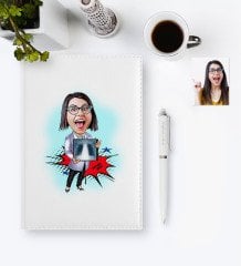 Kişiye Özel Bayan Radyolojist Karikatür 2023 Deri Ajanda & Kalem Hediye Seti - 1
