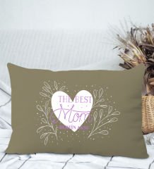 BK Gift Kişiye Özel İsimli Anneler Günü Tasarımlı Premium Kumaş Haki Dikdörtgen Kırlent Yastık, Anneler Günü Hediyesi, Ev Dekorasyonu-3