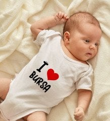 BK Kids I Love Bursa Tasarımlı Bebek Body Zıbın - Model 1