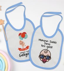 BK Kids Kişiye Özel Mekanın Sahibi Tasarımlı 2’li Mavi Mama Önlüğü-1