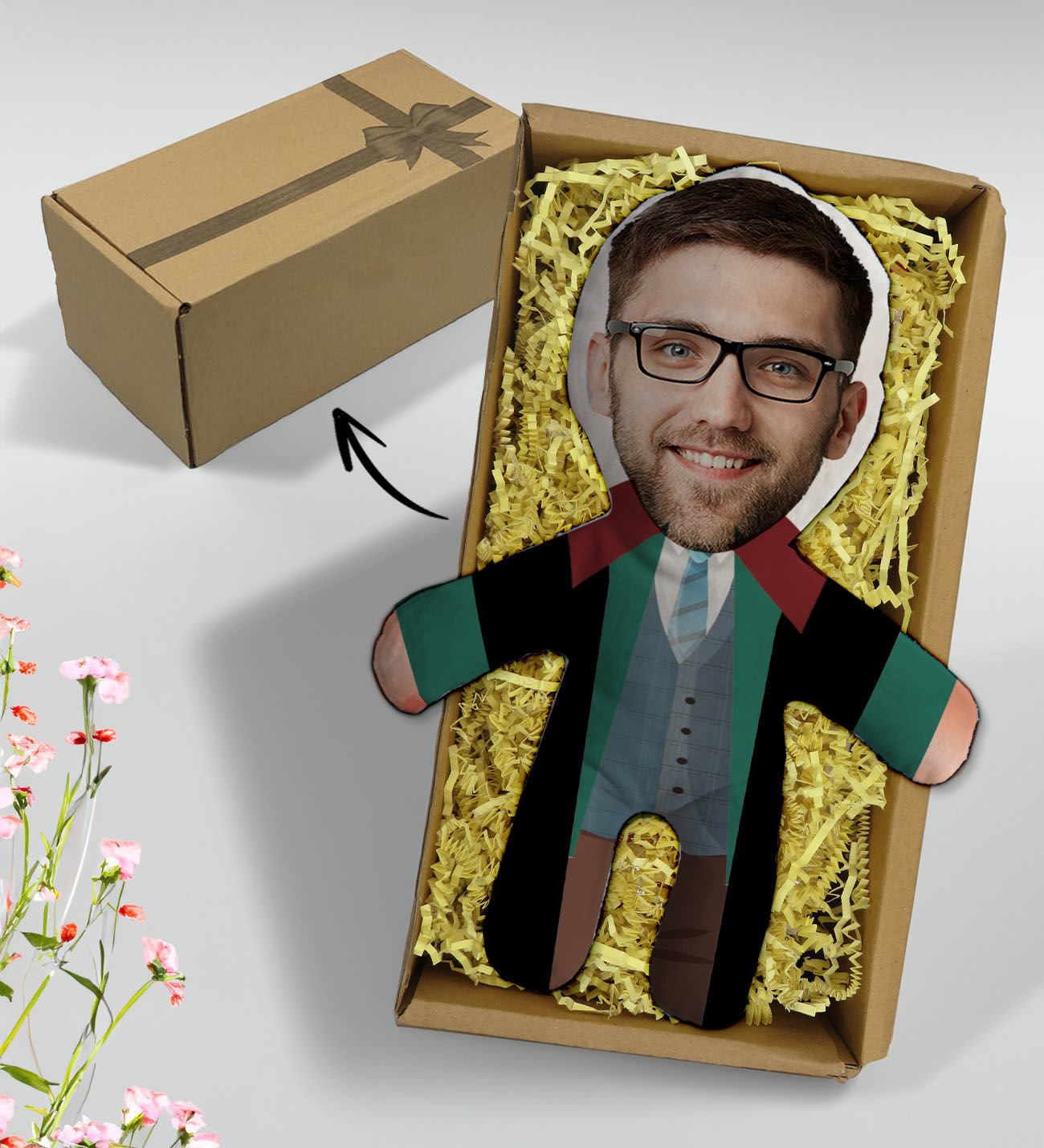 BK Gift Hediye Kutusunda Kişiye Özel Fotoğraflı Erkek Avukat Tasarımlı Bebek Yastık, Arkadaşa Hediye, Sevgiliye Hediye, Doğum Günü Hediyesi