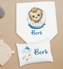 BK Kids Kişiye Özel İsimli Bebek Battaniye ve Yastık Hediye Seti, Yeni Doğan Bebek Hediyesi, Bebek Uyku Seti-8