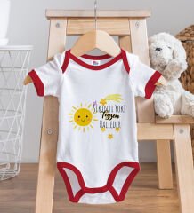 BK Kids Sıkıntı Yok Teyzem Halleder Tasarımlı Kırmızı Bebek Body Zıbın-1