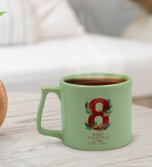 BK Gift 8 Mart Tasarımlı Yeşil Sert Kapaklı Defter ve Middle Kupa Seti, Arkadaşa Hediye, Yeni İş Hediyesi, Doğum Günü Hediyesi-5
