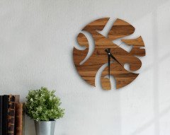 BK Home Dekoratif 45cm Ahşap Duvar Saati-37