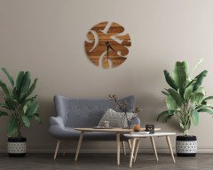 BK Home Dekoratif 45cm Ahşap Duvar Saati-37