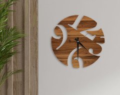 BK Home Dekoratif 45cm Ahşap Duvar Saati-37