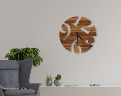 BK Home Dekoratif 45cm Ahşap Duvar Saati-37