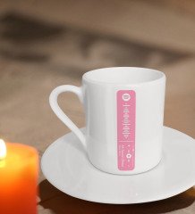 Kişiye Özel Pembe Spotify Barkodlu Kahve Fincanı-1