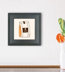 BK Gift Coffee Tasarımlı Ahşap Çerçeveli Taş Duvar Dekoru-2