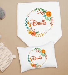 BK Kids Kişiye Özel İsimli Bebek Battaniye ve Yastık Hediye Seti, Yeni Doğan Bebek Hediyesi, Bebek Uyku Seti-11