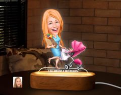 BK Gift Kişiye Özel Kadın Karikatürlü Dekoratif 3D Biblo LED Işıklı Gece Lambası-5, Sevgiliye Hediye, Arkadaşa Hediye, Doğum Günü Hediyesi
