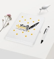 Kişiye Özel Edebiyat Öğretmeni Temalı Beyaz Defter Kalem Hediye Seti - 1