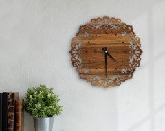 BK Home Dekoratif 45cm Ahşap Duvar Saati-40