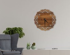 BK Home Dekoratif 45cm Ahşap Duvar Saati-40