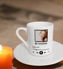 Kişiye Özel Fotoğraflı Spotify Barkodlu Kahve Fincanı-1