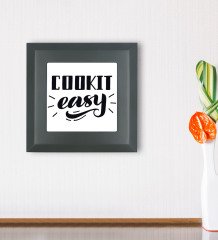 BK Gift Cook It Easy Tasarımlı Ahşap Çerçeveli Taş Duvar Dekoru-1