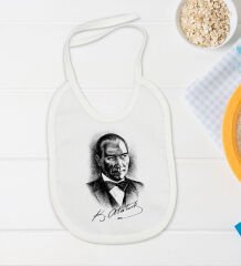 BK Kids Atatürk Temalı Beyaz Bebek Body Zıbın ve Mama Önlüğü Hediye Seti-14