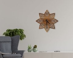 BK Home Dekoratif 45cm Ahşap Duvar Saati-42