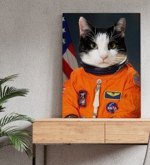 Evcil Dostlara Özel Astronot Tasarımlı Portre Kanvas Tablo 30x50cm-2