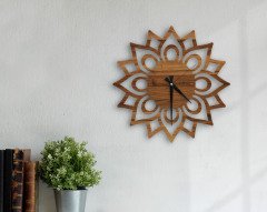 BK Home Dekoratif 45cm Ahşap Duvar Saati-44