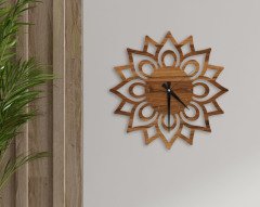 BK Home Dekoratif 45cm Ahşap Duvar Saati-44