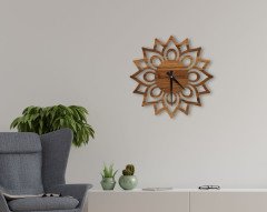 BK Home Dekoratif 45cm Ahşap Duvar Saati-44