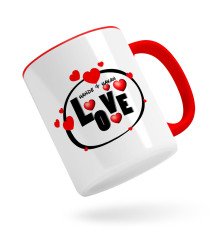 Kişiye Özel Love Tasarımlı Kırmızı Kupa Bardak-8