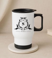 BK Gift Kişiye Özel İsimli Kulplu Beyaz Çelik Bardak Termos Mug 450ml-3, Sevgiliye Hediye, Arkadaşa Hediye, Eşe Hediye