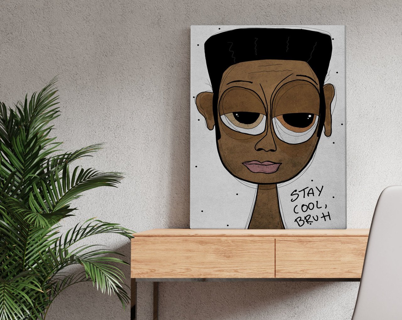 BK Home The Lazy People Collection Funky Dude Tasarımlı Kanvas Tablo 50x70cm-1
