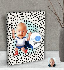 Kişiye Özel Bebek Yaş Karikatürlü Dekoratif Mini Kanvas Tablo 15x20cm-3
