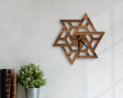 BK Home Dekoratif 45cm Ahşap Duvar Saati-46