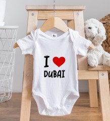 BK Kids I Love Dubai Tasarımlı Bebek Body Zıbın - Model 1