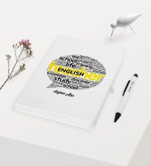 Kişiye Özel İngilizce Öğretmeni Temalı Beyaz Defter Kalem Hediye Seti - 4