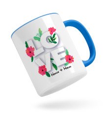Kişiye Özel Love Tasarımlı Mavi Kupa Bardak-3
